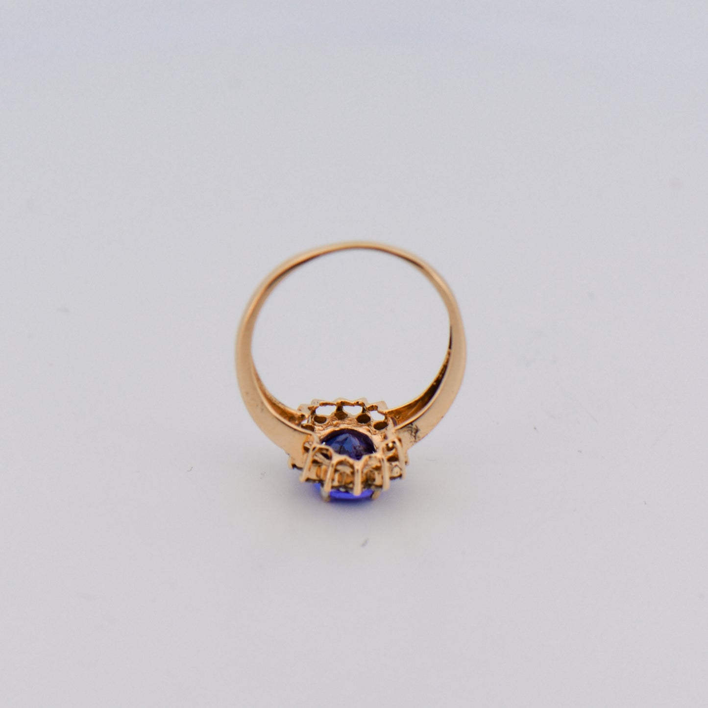 Oval Tanzanite & Diamond Halo Ring