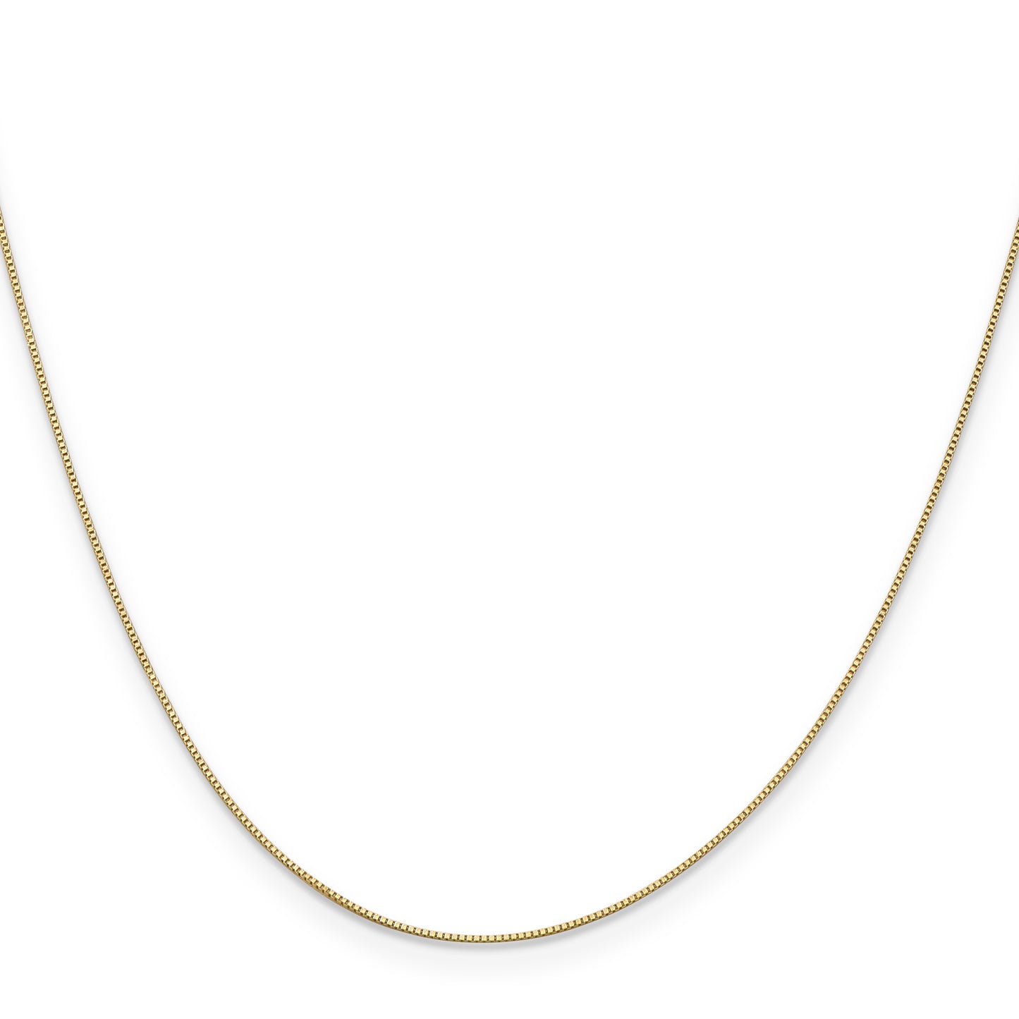 14K Yellow Gold 18 inch .5mm Box with Spring Ring Clasp Chain