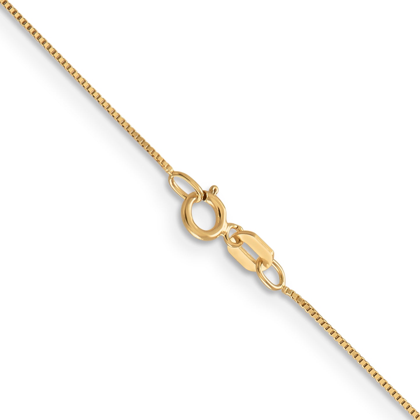 14K Yellow Gold 18 inch .5mm Box with Spring Ring Clasp Chain