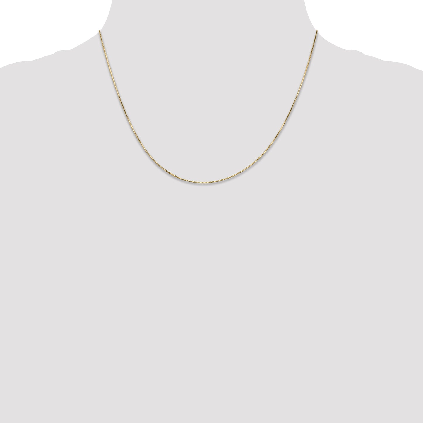 14K Yellow Gold 18 inch .5mm Box with Spring Ring Clasp Chain