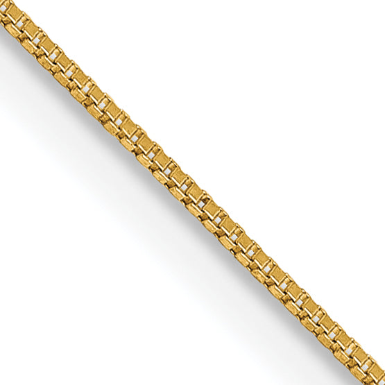 14K Yellow Gold 18 inch .5mm Box with Spring Ring Clasp Chain