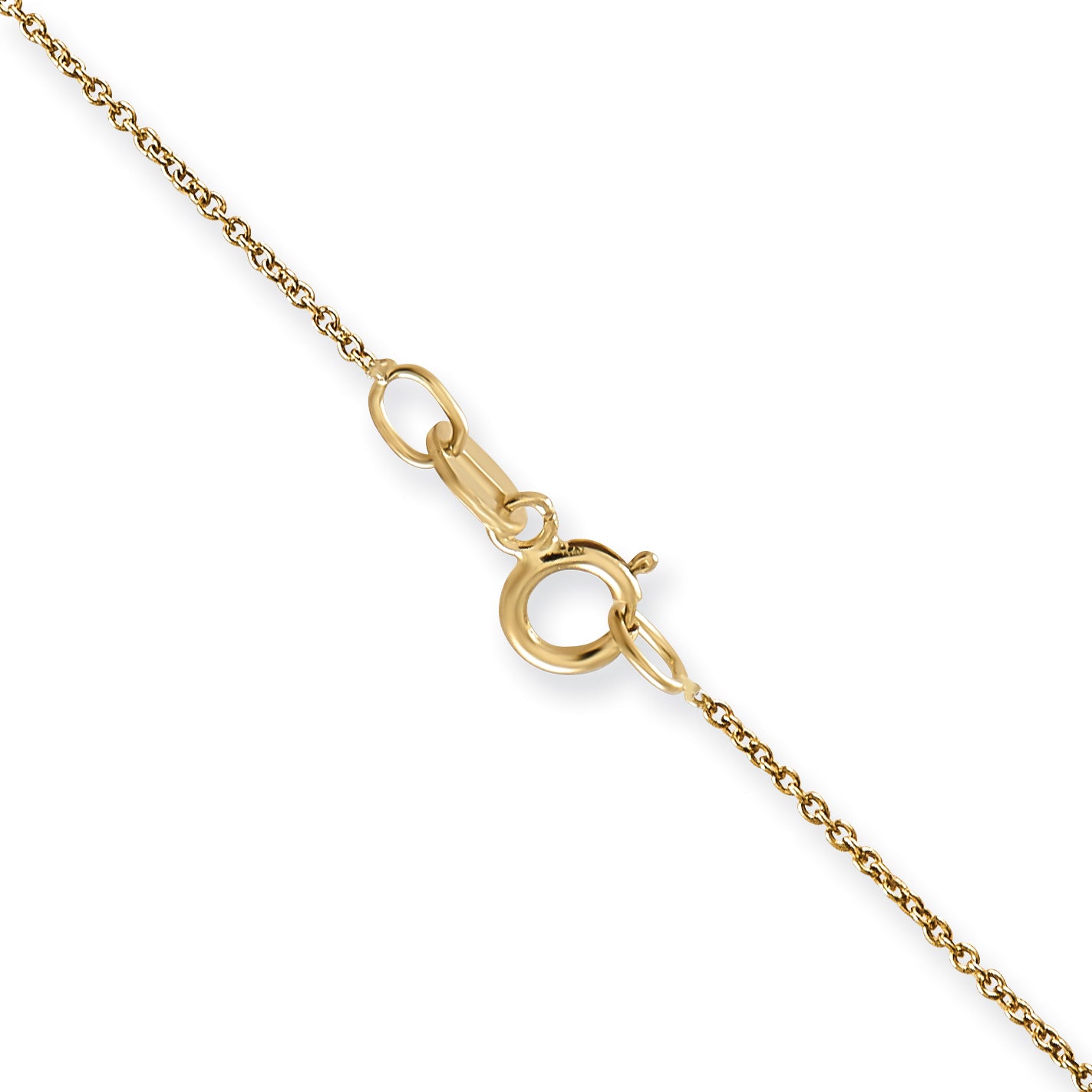 14K Yellow Gold 18 inch .75mm Cable with Spring Ring Clasp Pendant Chain