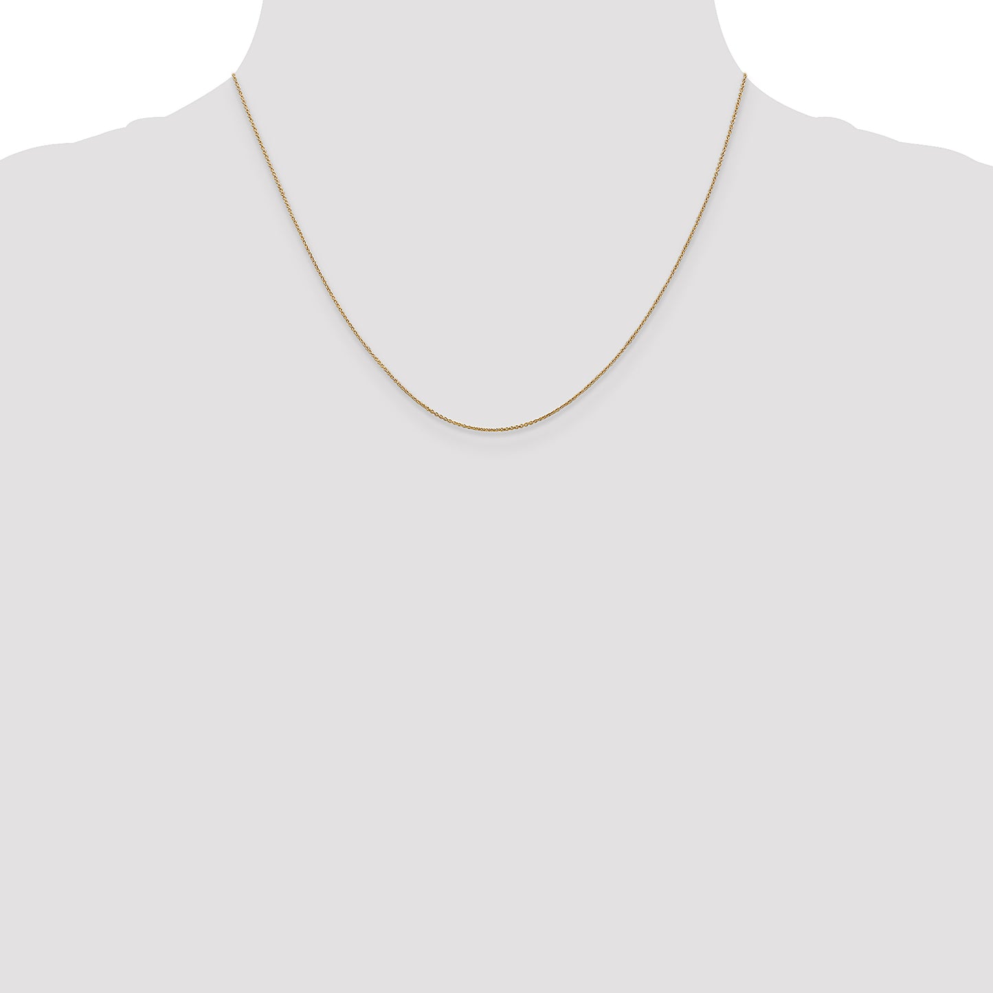 14K Yellow Gold 18 inch .75mm Cable with Spring Ring Clasp Pendant Chain