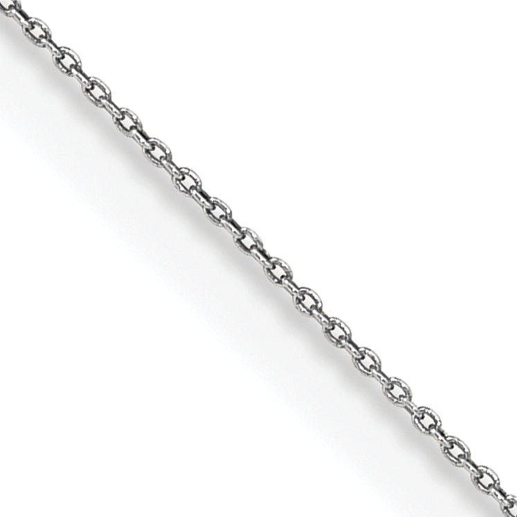 14K White Gold 18 inch .75mm Cable with Spring Ring Clasp Pendant Chain