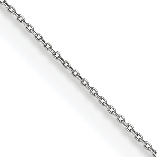 14K White Gold 18 inch .75mm Cable with Spring Ring Clasp Pendant Chain