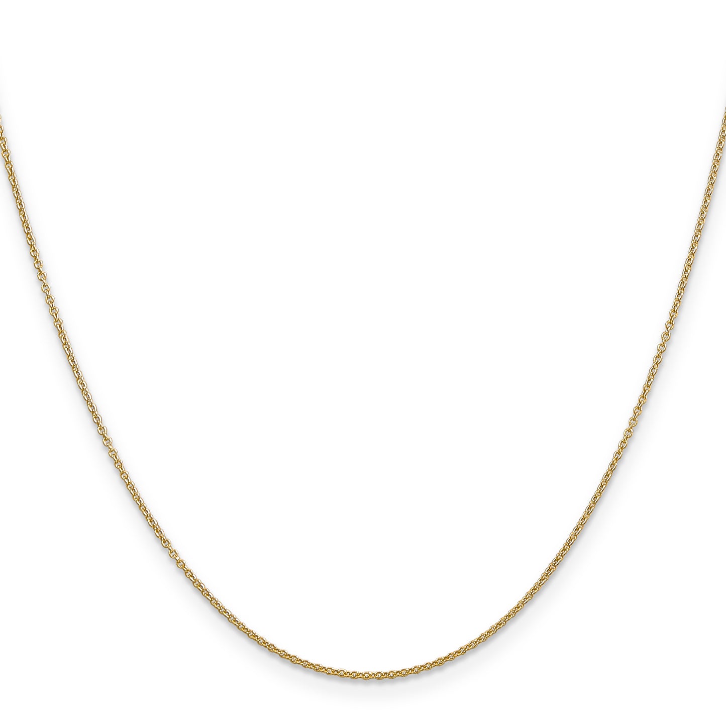14K Yellow Gold 18 inch .9mm Cable with Spring Ring Clasp Chain