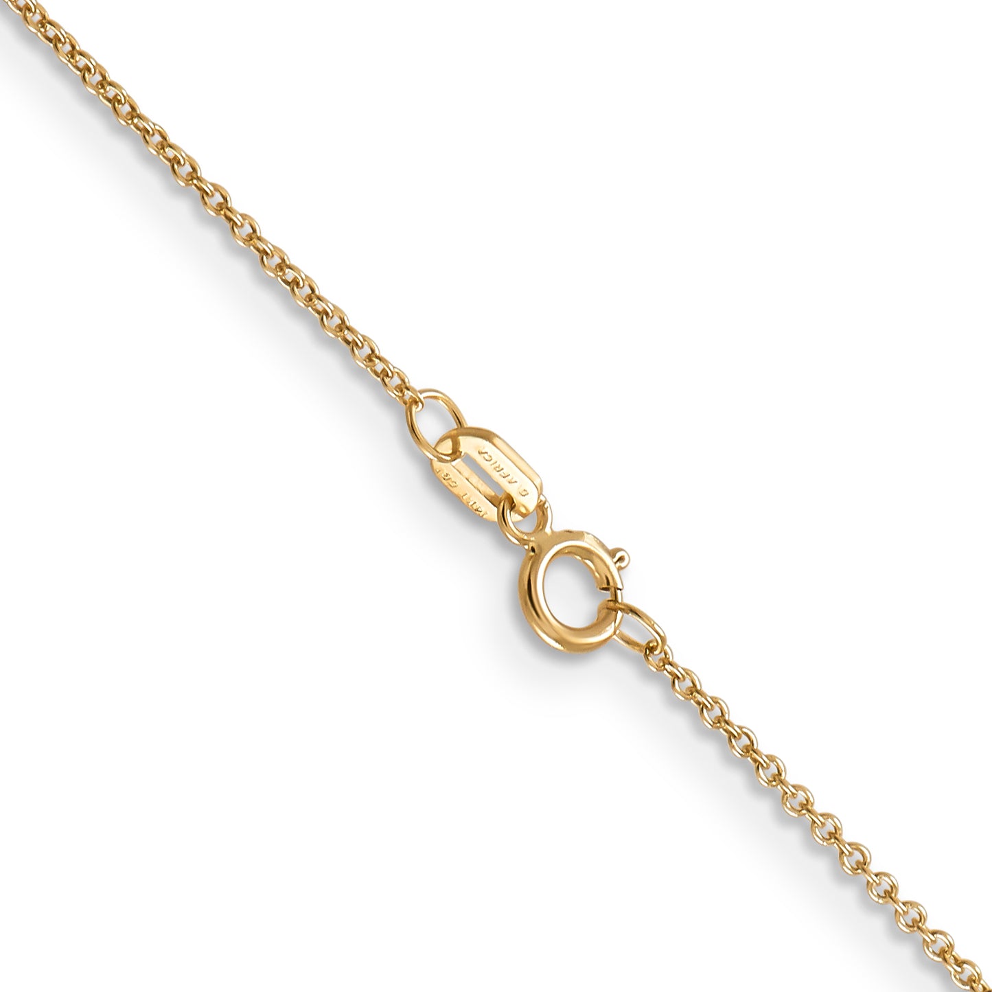 14K Yellow Gold 18 inch .9mm Cable with Spring Ring Clasp Chain