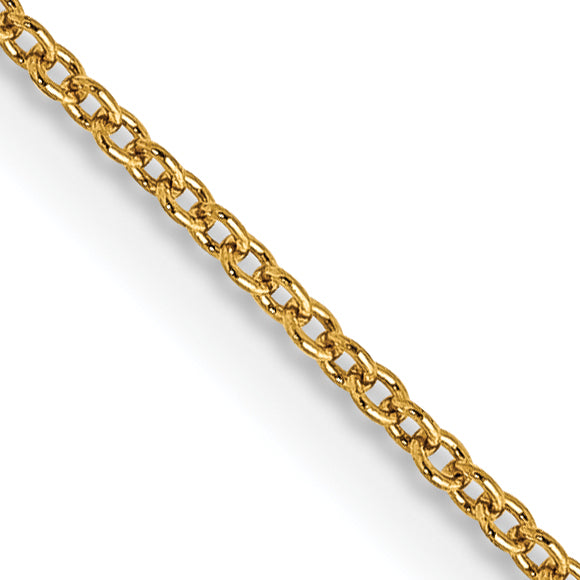 14K Yellow Gold 18 inch .9mm Cable with Spring Ring Clasp Chain
