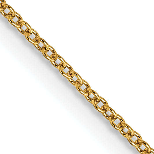 14K Yellow Gold 18 inch .9mm Cable with Spring Ring Clasp Chain