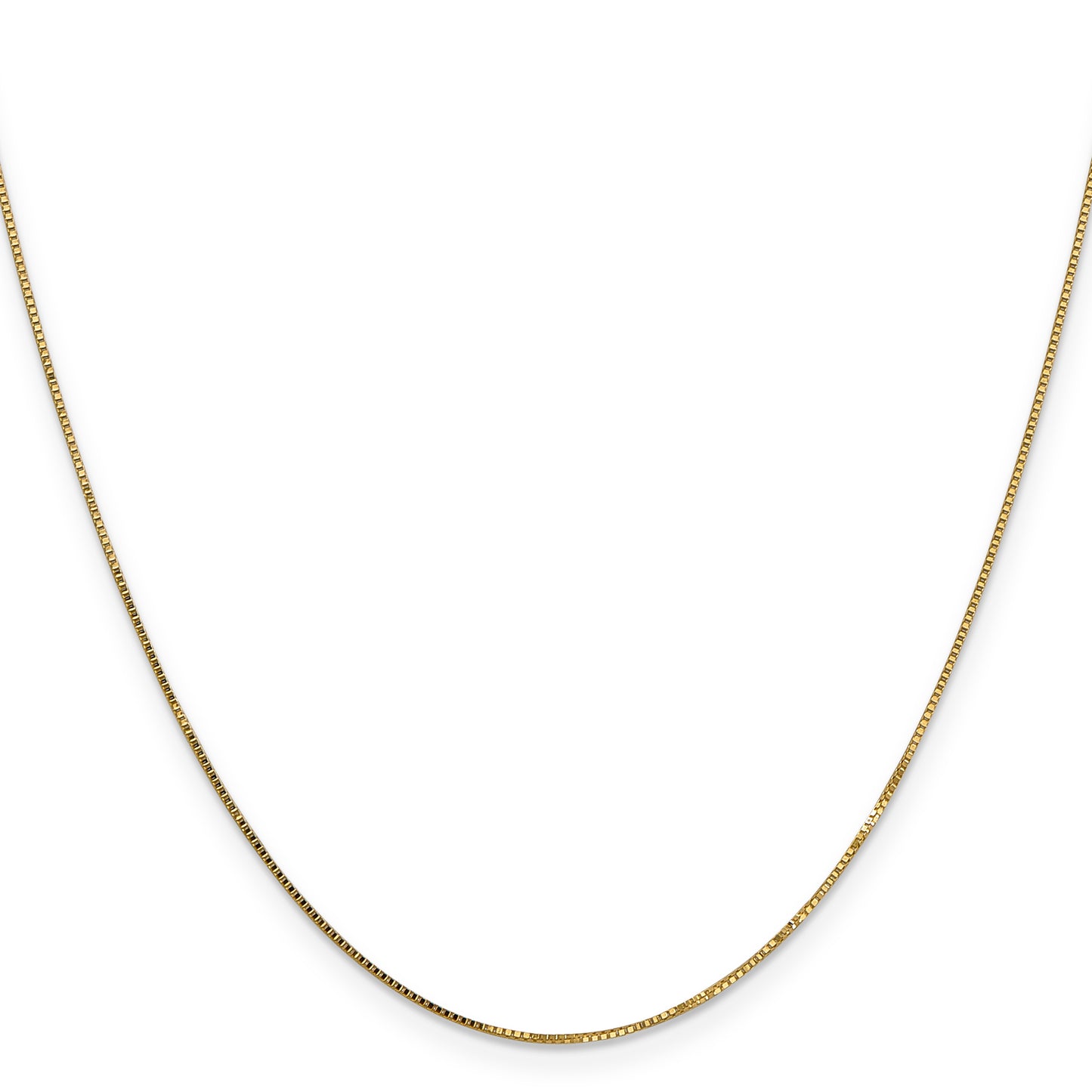 14K Yellow Gold 18 inch .7mm Box with Spring Ring Clasp Chain