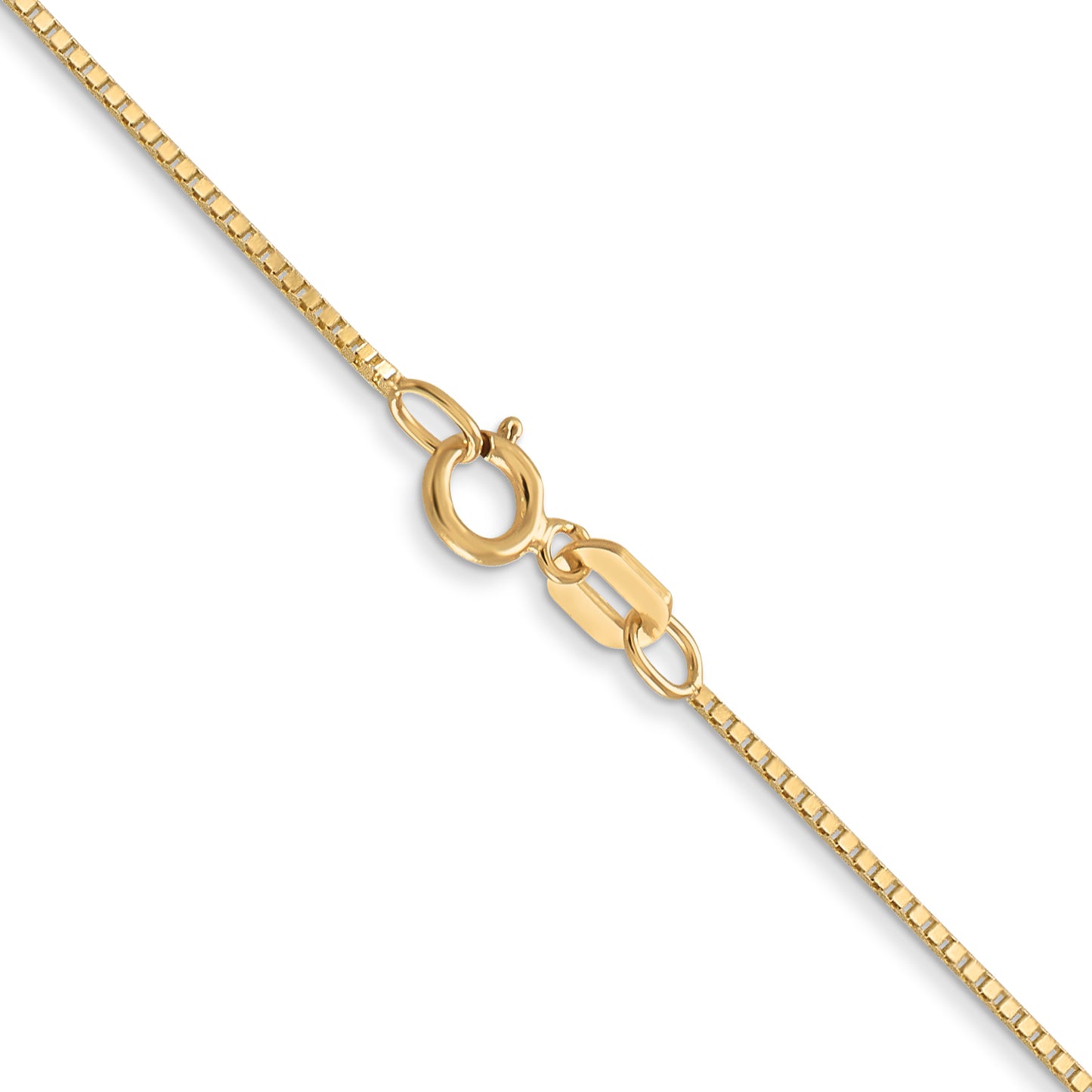 14K Yellow Gold 18 inch .7mm Box with Spring Ring Clasp Chain
