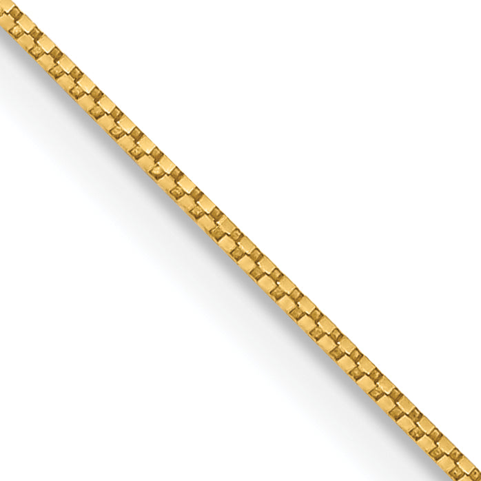 14K Yellow Gold 18 inch .7mm Box with Spring Ring Clasp Chain