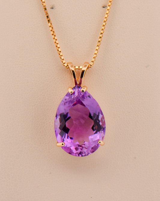 Pear Shape Orchid Purple Amethyst Pendant
