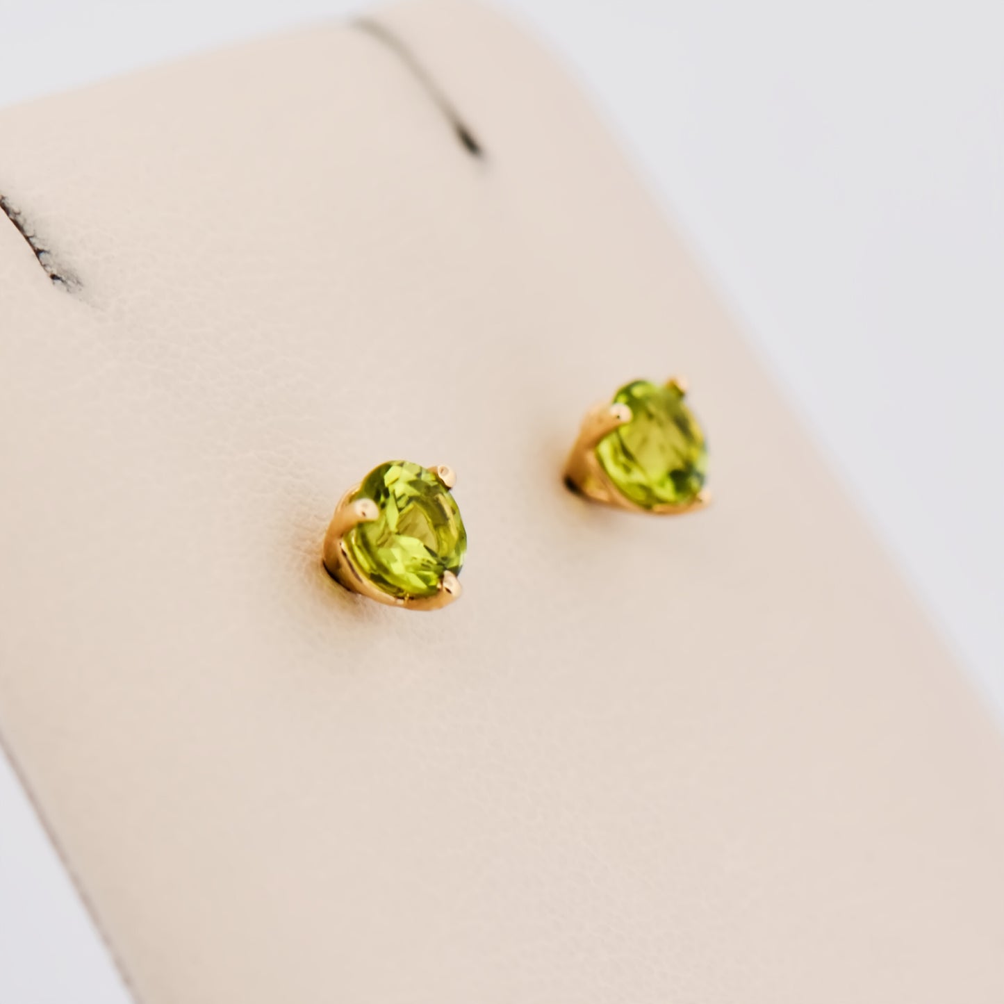 Peridot Martini Studs in Yellow Gold