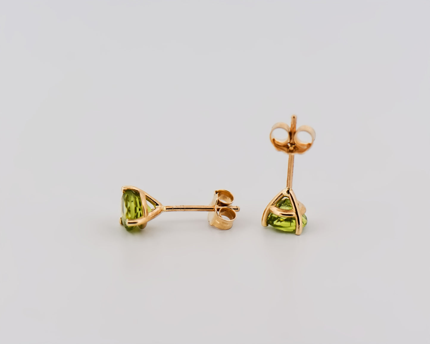 Peridot Martini Studs in Yellow Gold