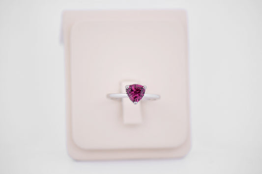 Purple Garnet Solitaire Engagement Ring with Rare "Umbalite Garnet"