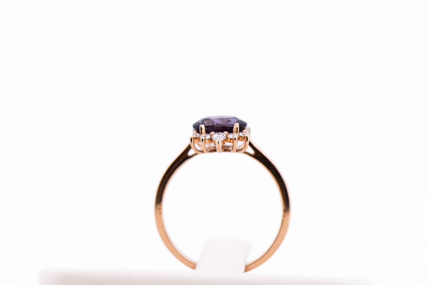 Purple Spinel Ring with Diamond Crown Accents