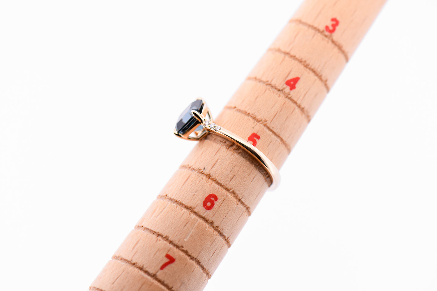 Radiant Cut Teal Spinel Engagement Ring in Simple Yellow Gold Setting