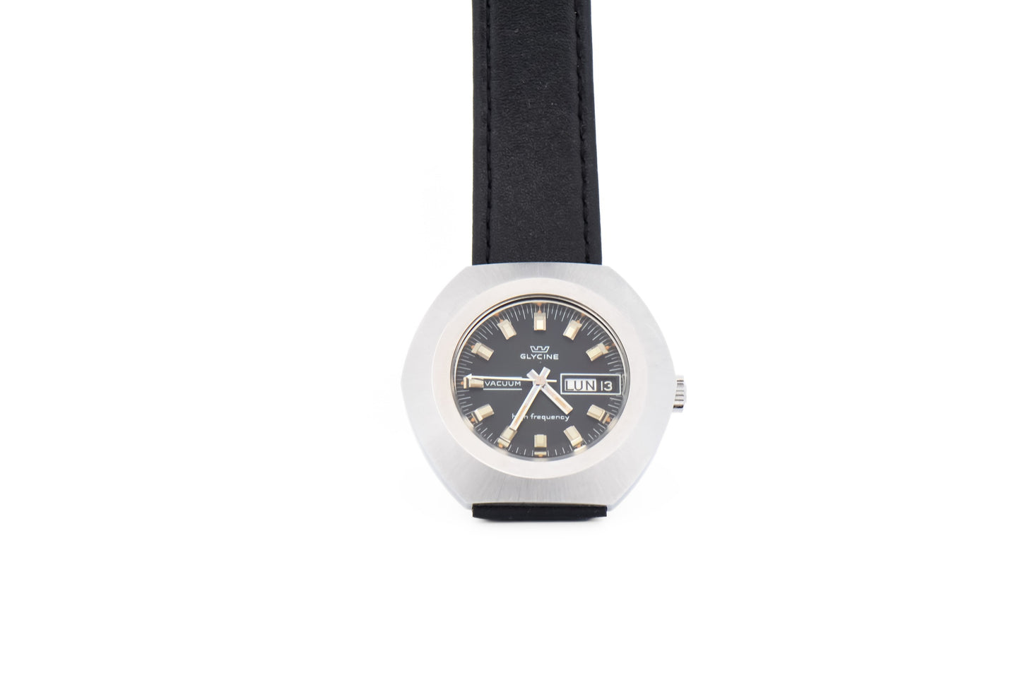 Rare 1970s Glycine High Frequency Automatic Vacuum Divers Watch - Black Dial