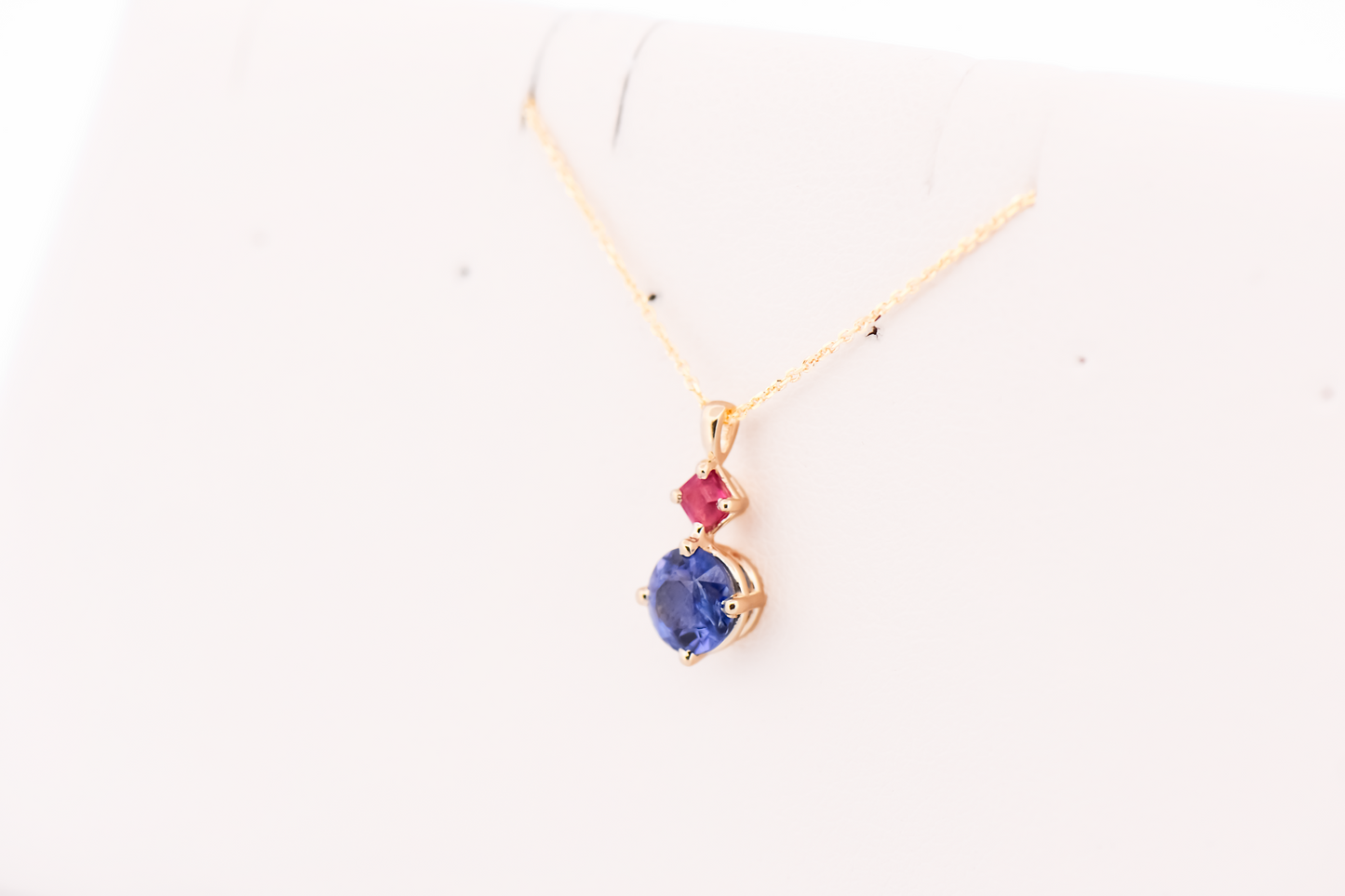 Rare American Gem Pendant with Benitoite & Red Beryl