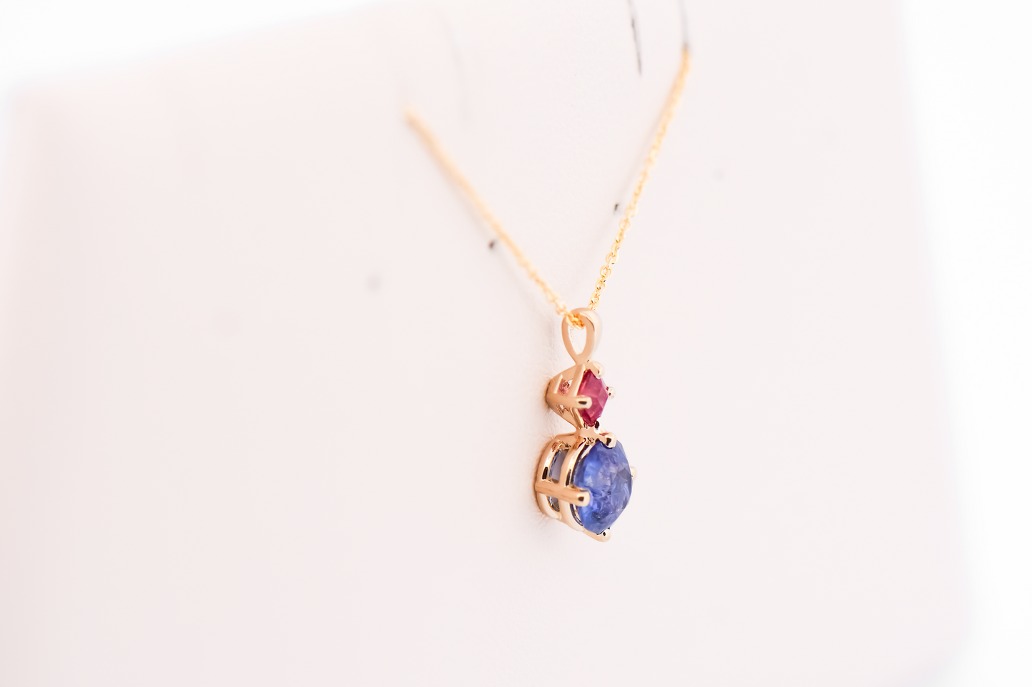 Rare American Gem Pendant with Benitoite & Red Beryl