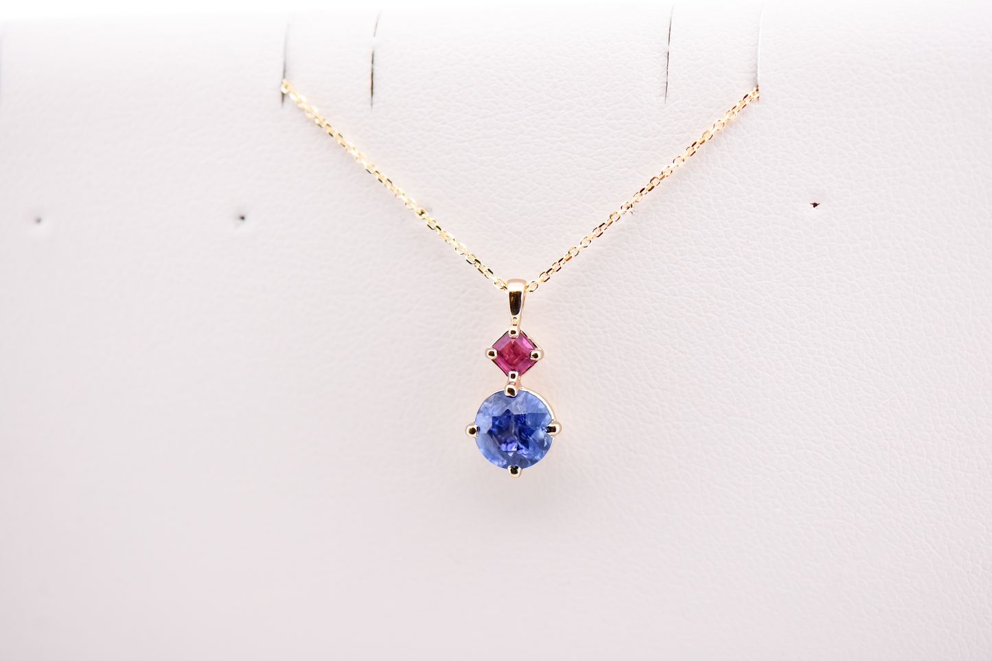 Rare American Gem Pendant with Benitoite & Red Beryl