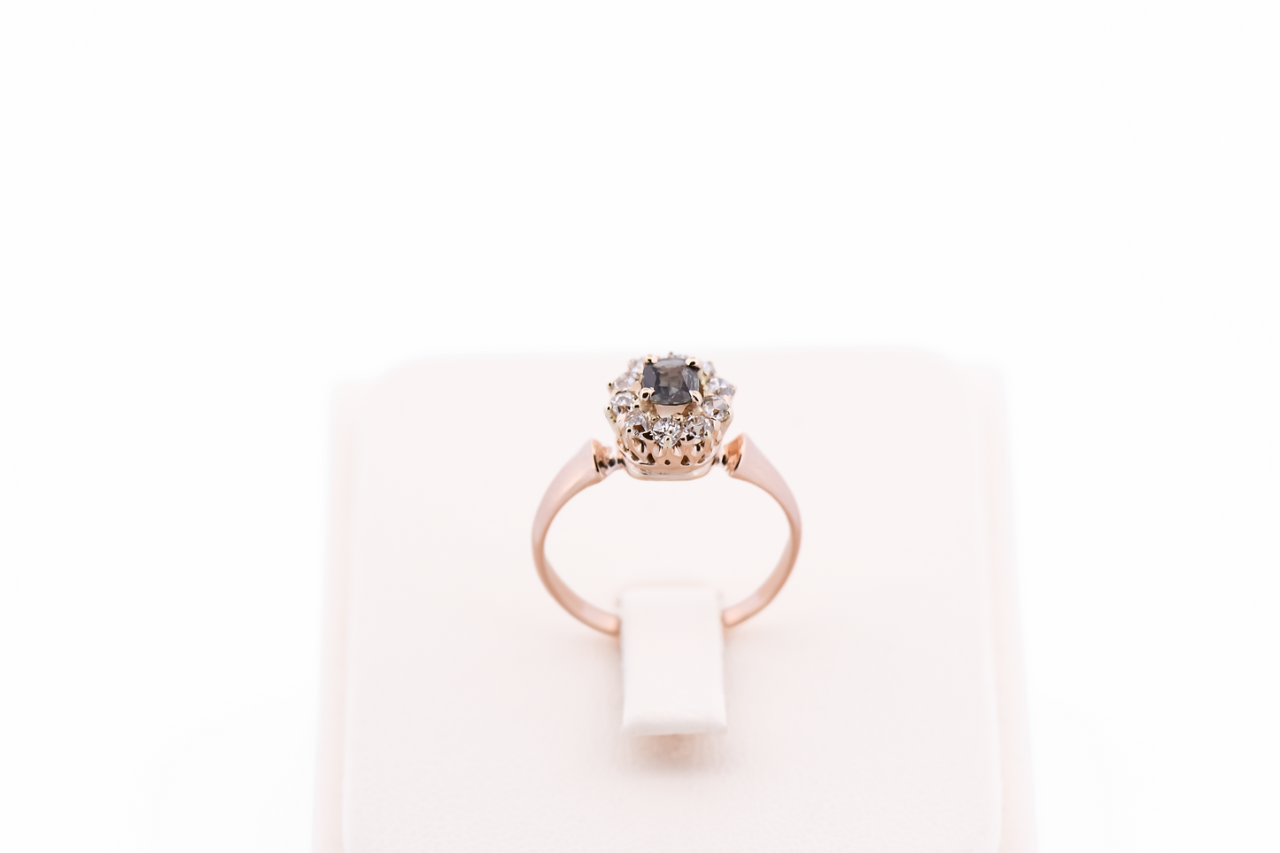 Rare Antique Alexandrite & Diamond Halo Engagement Ring with Strong Color Change