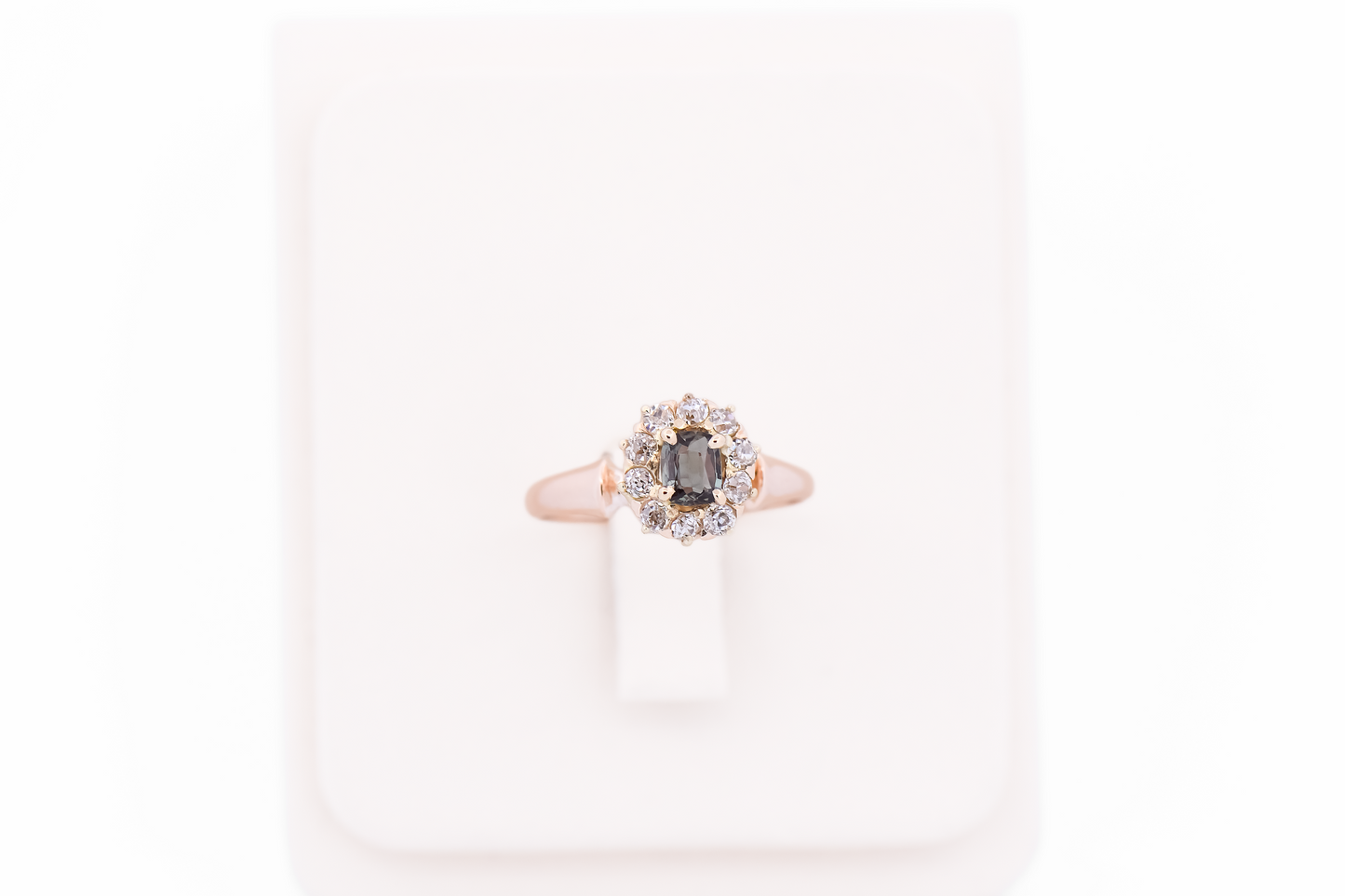 Rare Antique Alexandrite & Diamond Halo Engagement Ring with Strong Color Change