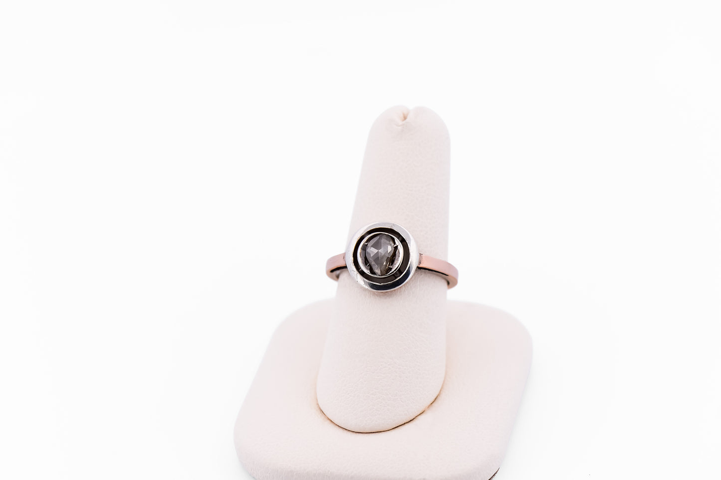 Rare Antique Russian Rose Cut Diamond Engagement Ring in Rose Gold