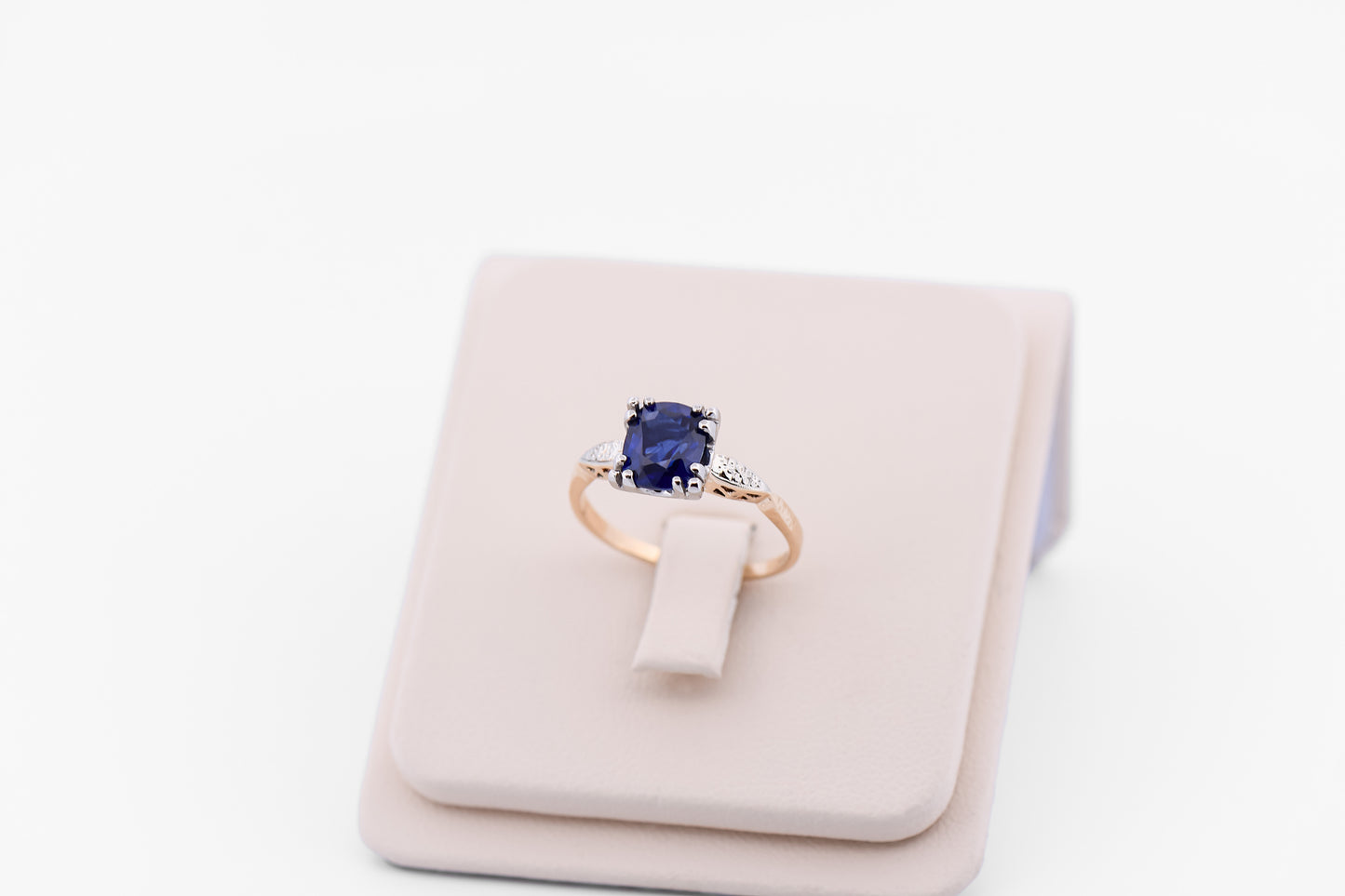 Rare Art Deco Sapphire Solitaire Engagement Ring - 2ct Royal Blue Gem