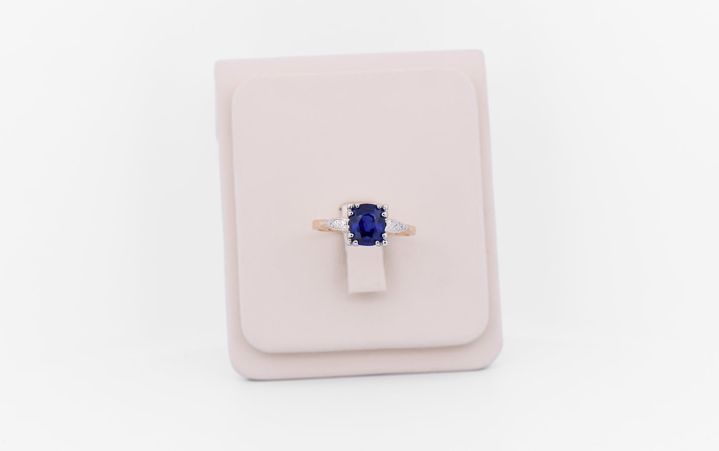Rare Art Deco Sapphire Solitaire Engagement Ring - 2ct Royal Blue Gem