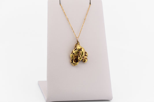 Rare Natural Montana Gold Nugget Pendant