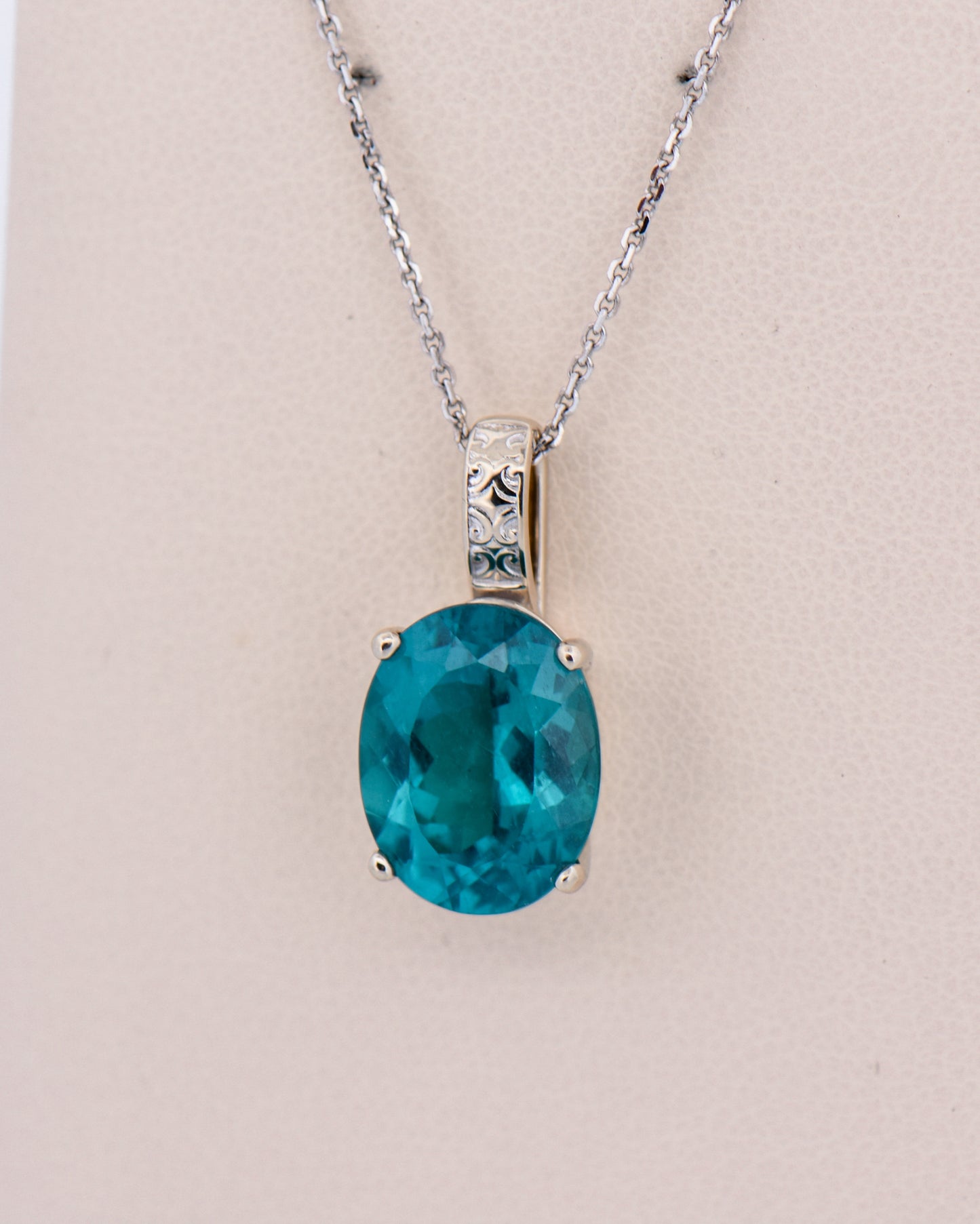 Rare Neon Blue Apatite Pendant - Paraiba Color