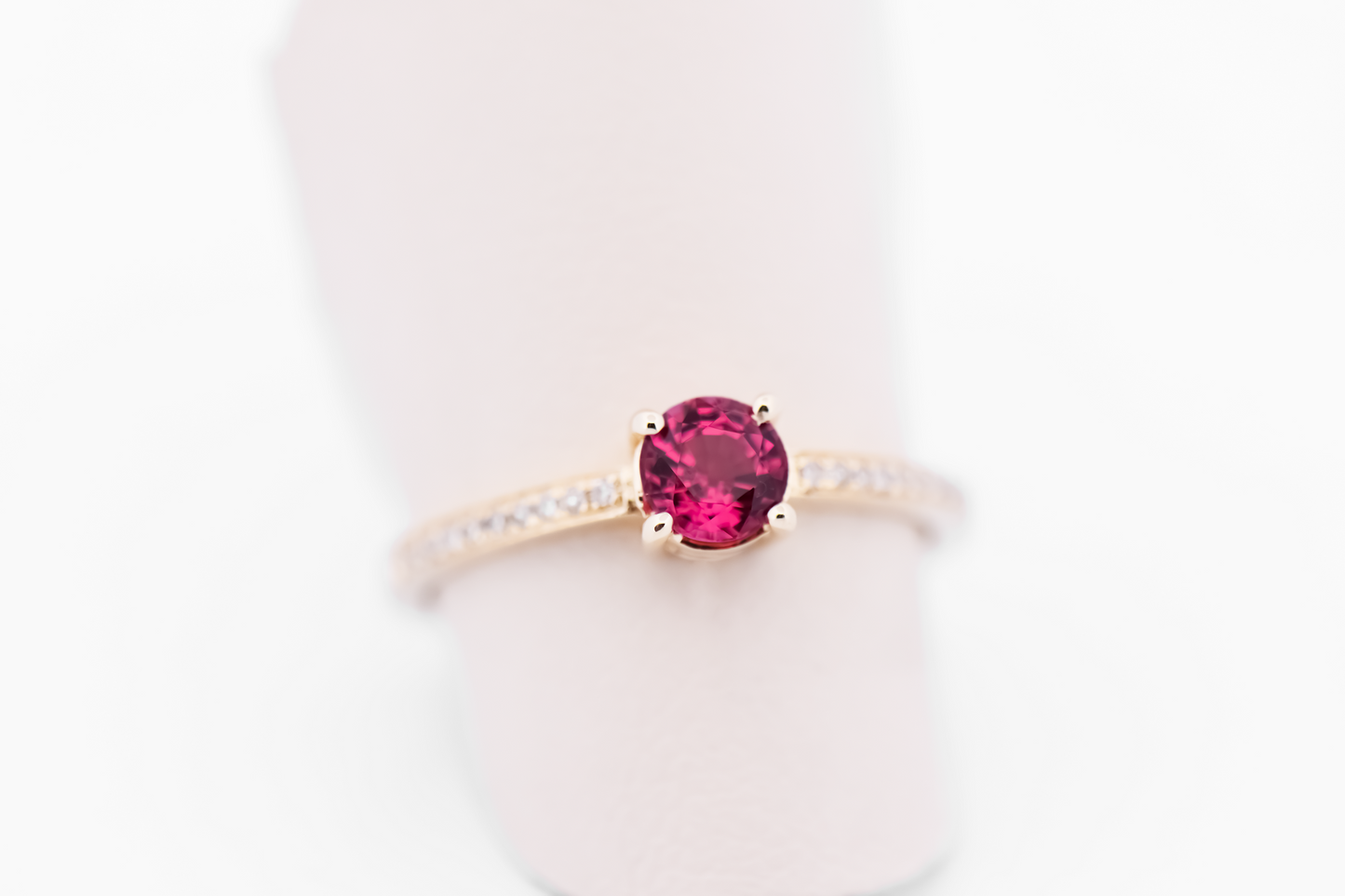 Rare Neon Pink Spinel Engagement Ring - Burmese "Jedi" Spinel