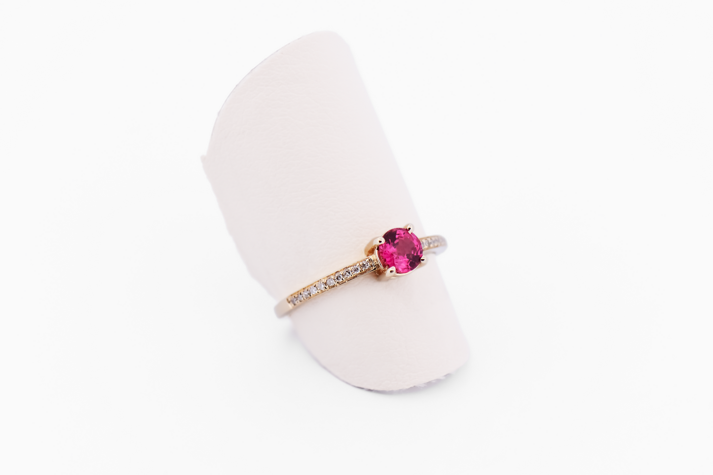 Rare Neon Pink Spinel Engagement Ring - Burmese "Jedi" Spinel