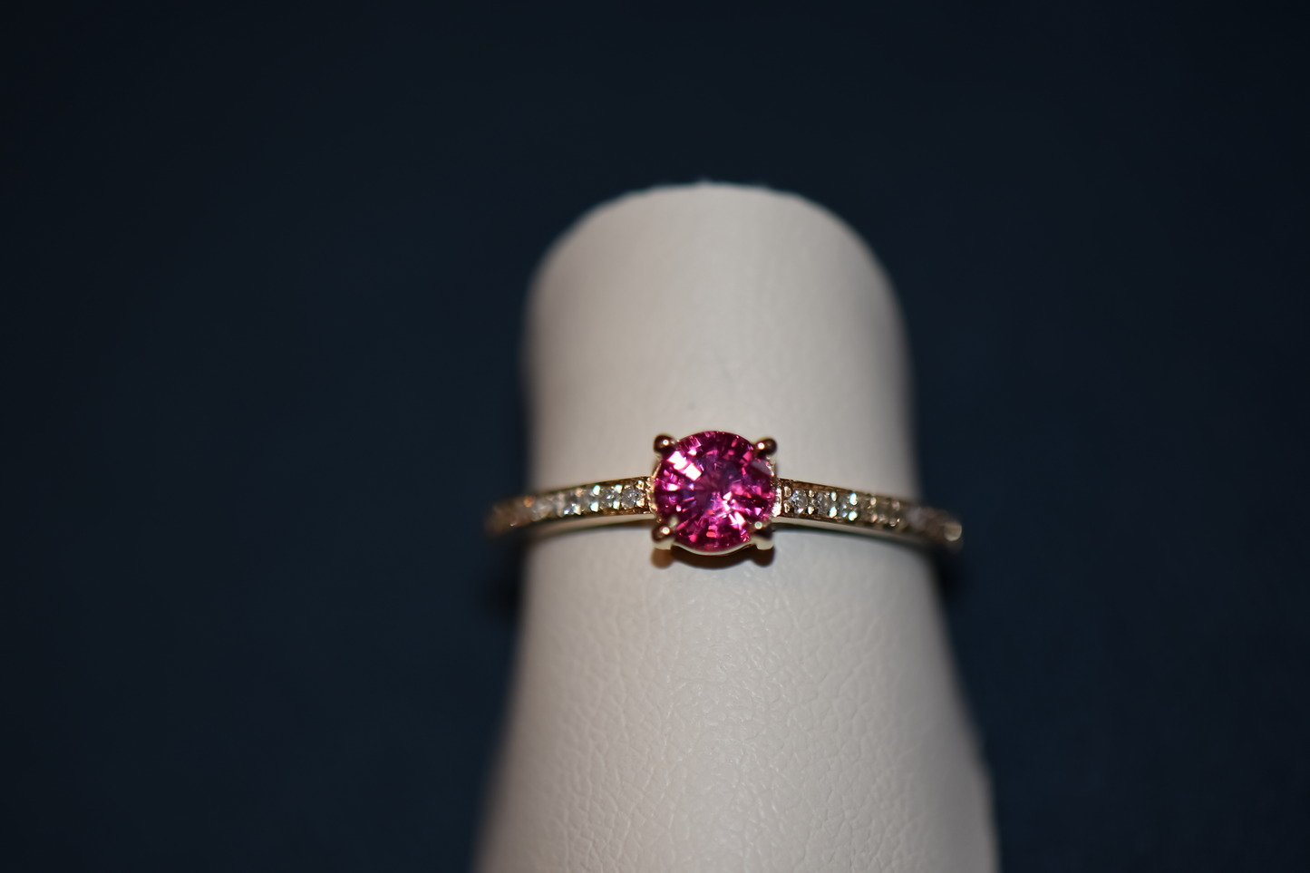 Rare Neon Pink Spinel Engagement Ring - Burmese "Jedi" Spinel