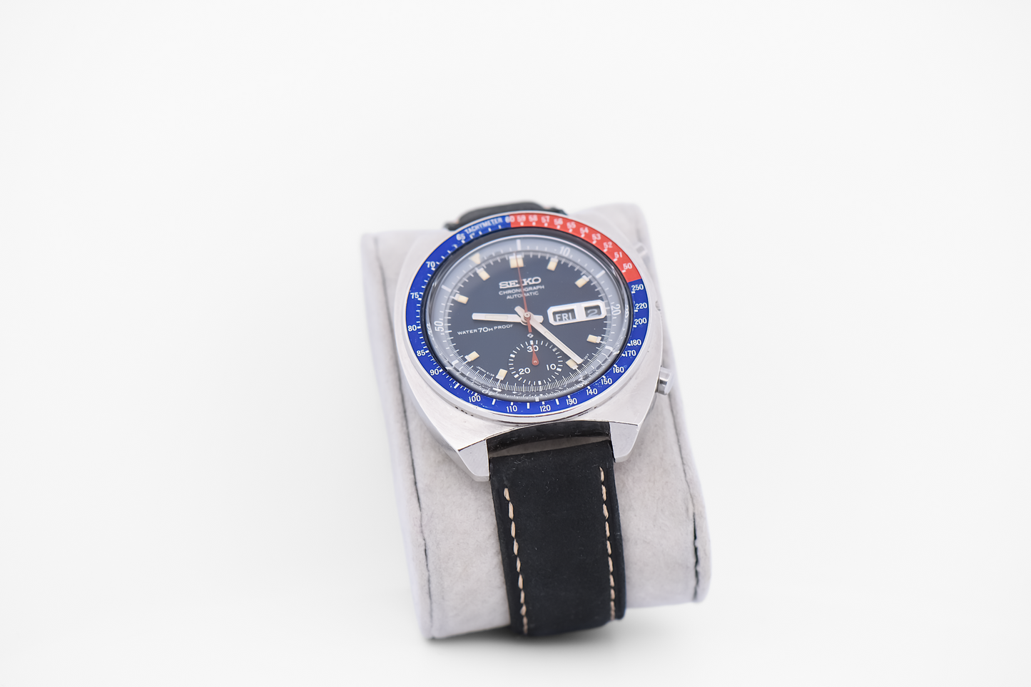 Rare Seiko Pepsi Chronograph Watch Auto with Blue Dial