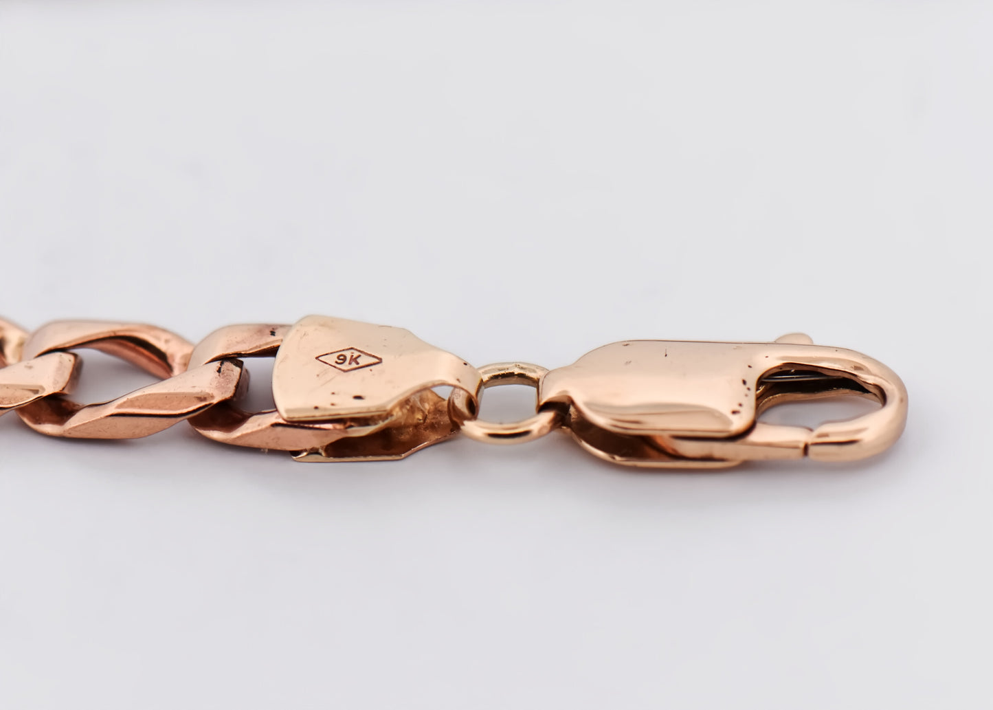 Rose Gold Faceted Curb Link Bracelet