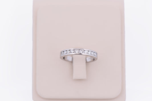 Round Diamond Channel Band in Platinum