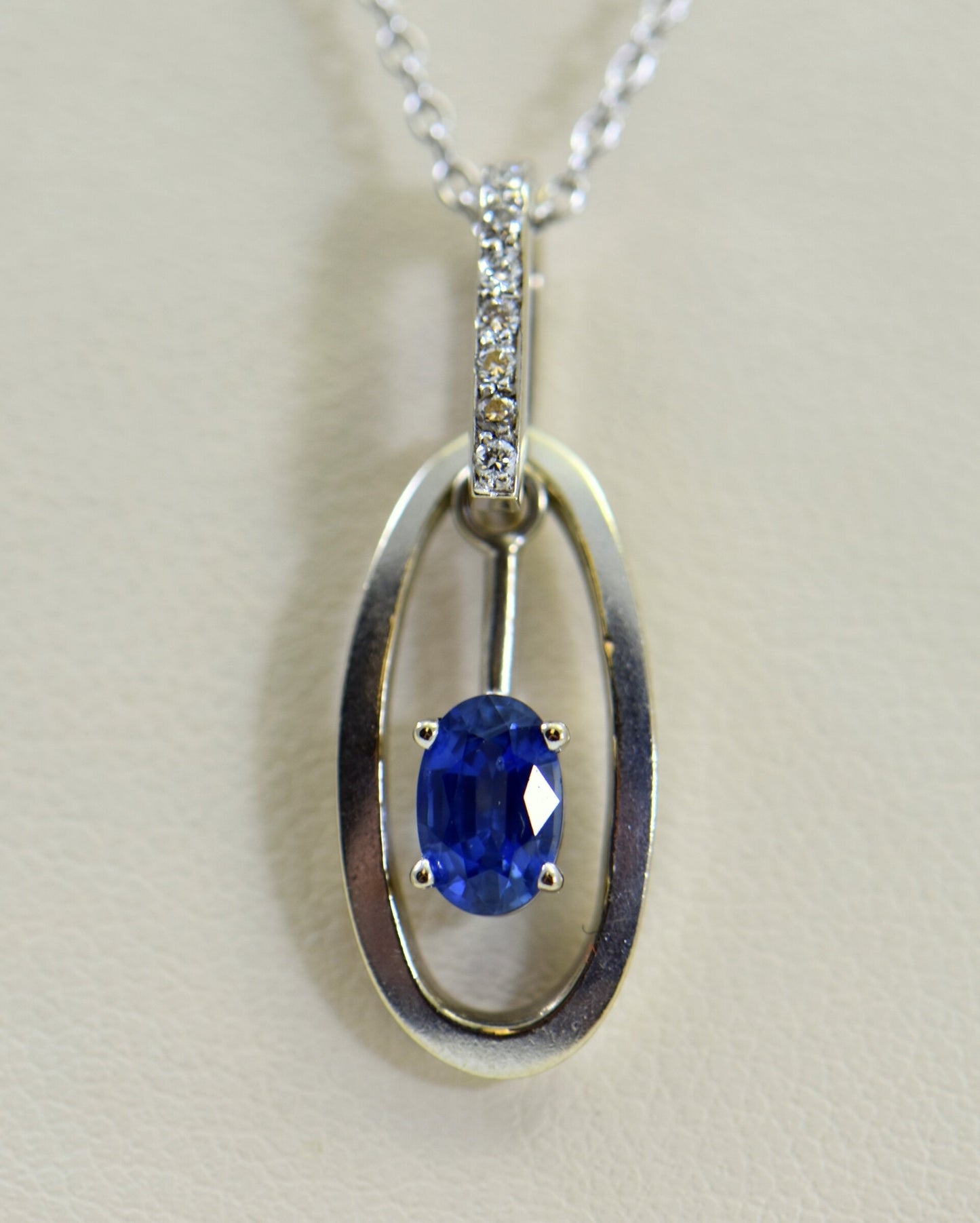 Modern Estate Sapphire & Diamond Hinged Pendant