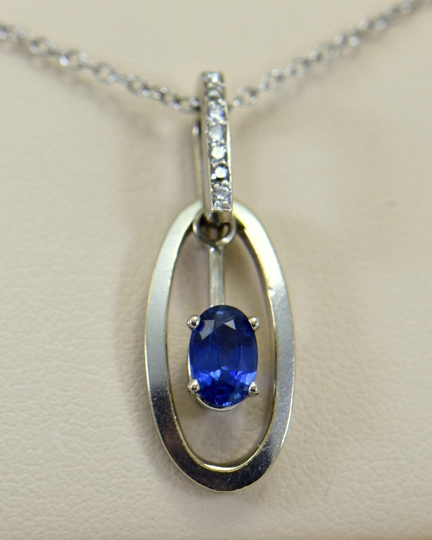 Modern Estate Sapphire & Diamond Hinged Pendant