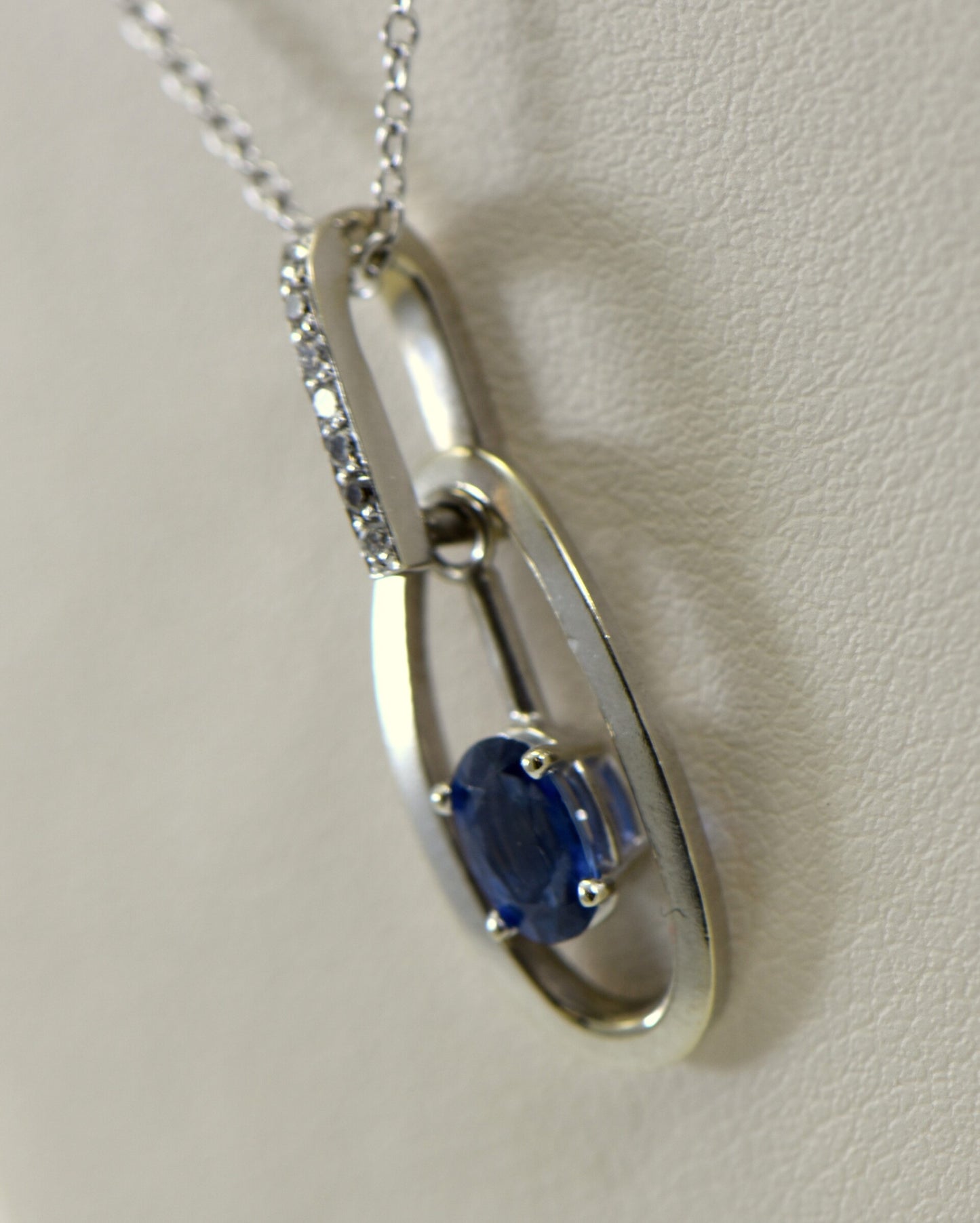 Modern Estate Sapphire & Diamond Hinged Pendant