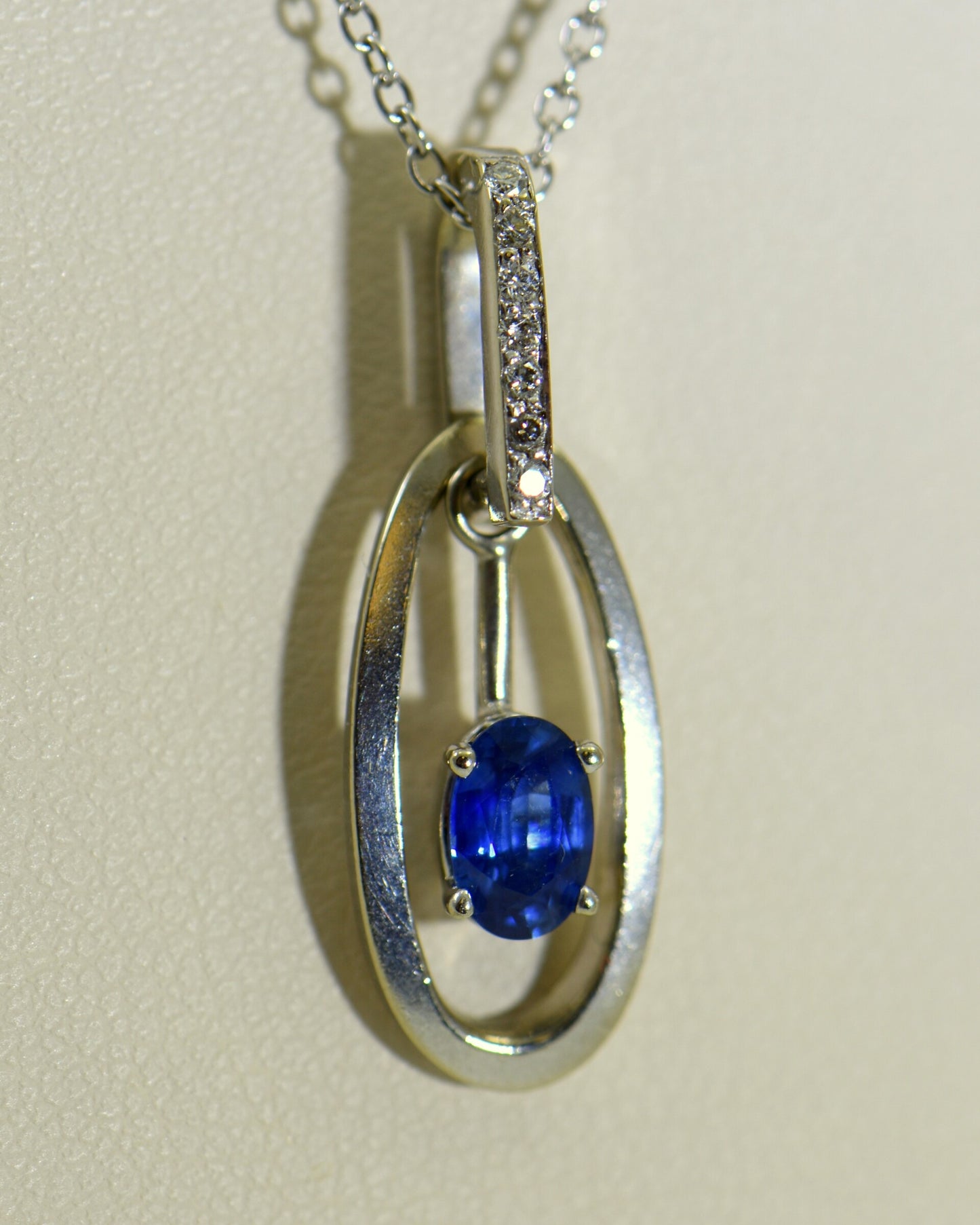 Modern Estate Sapphire & Diamond Hinged Pendant