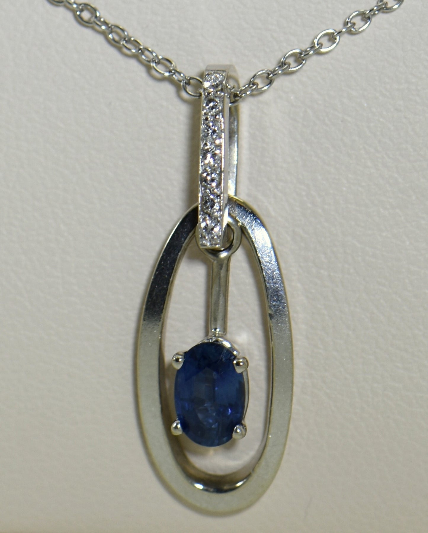 Modern Estate Sapphire & Diamond Hinged Pendant
