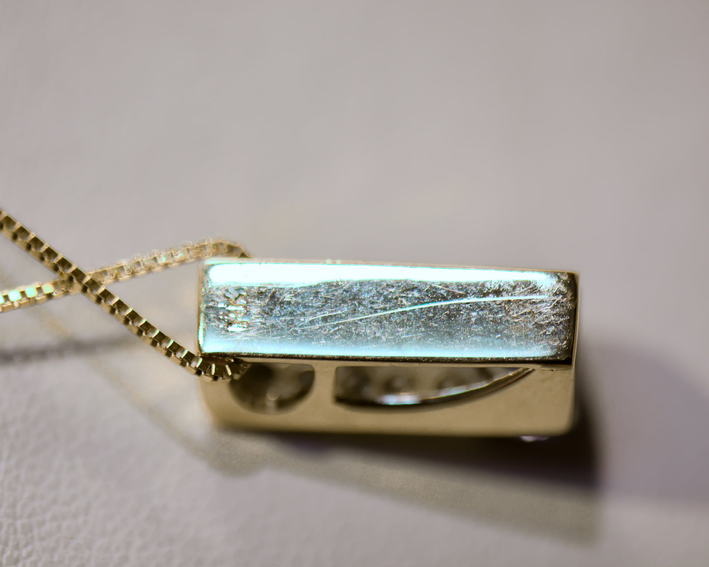 Sapphire and Diamond Rectangular Slide Pendant