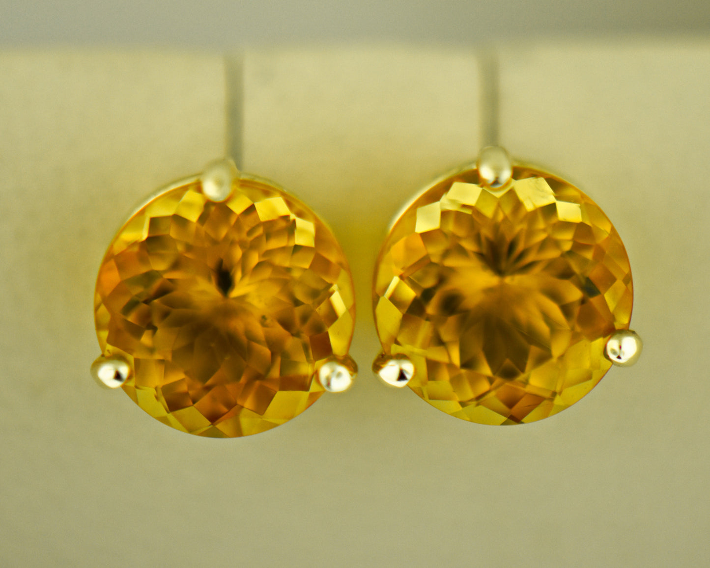 Golden Orange Scapolite Stud Earrings in Yellow Gold