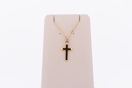 Unisex Solid Gold Cross Pendant