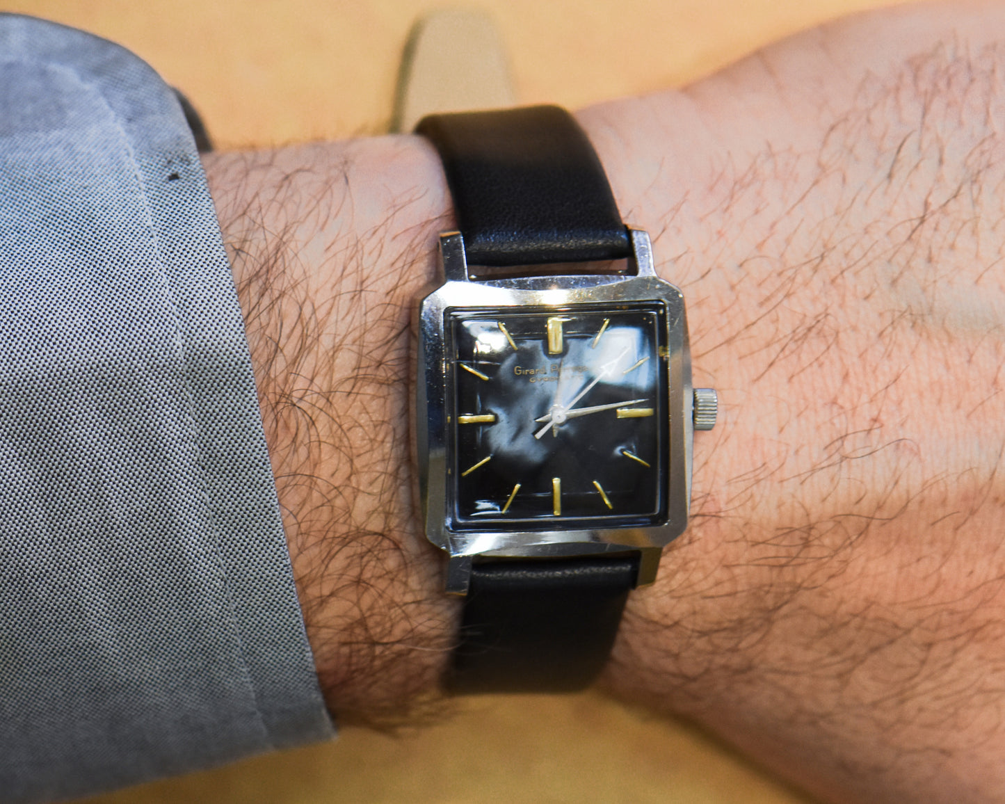 Square Girard Perregaux Automatic Wrist Watch with Black Dial