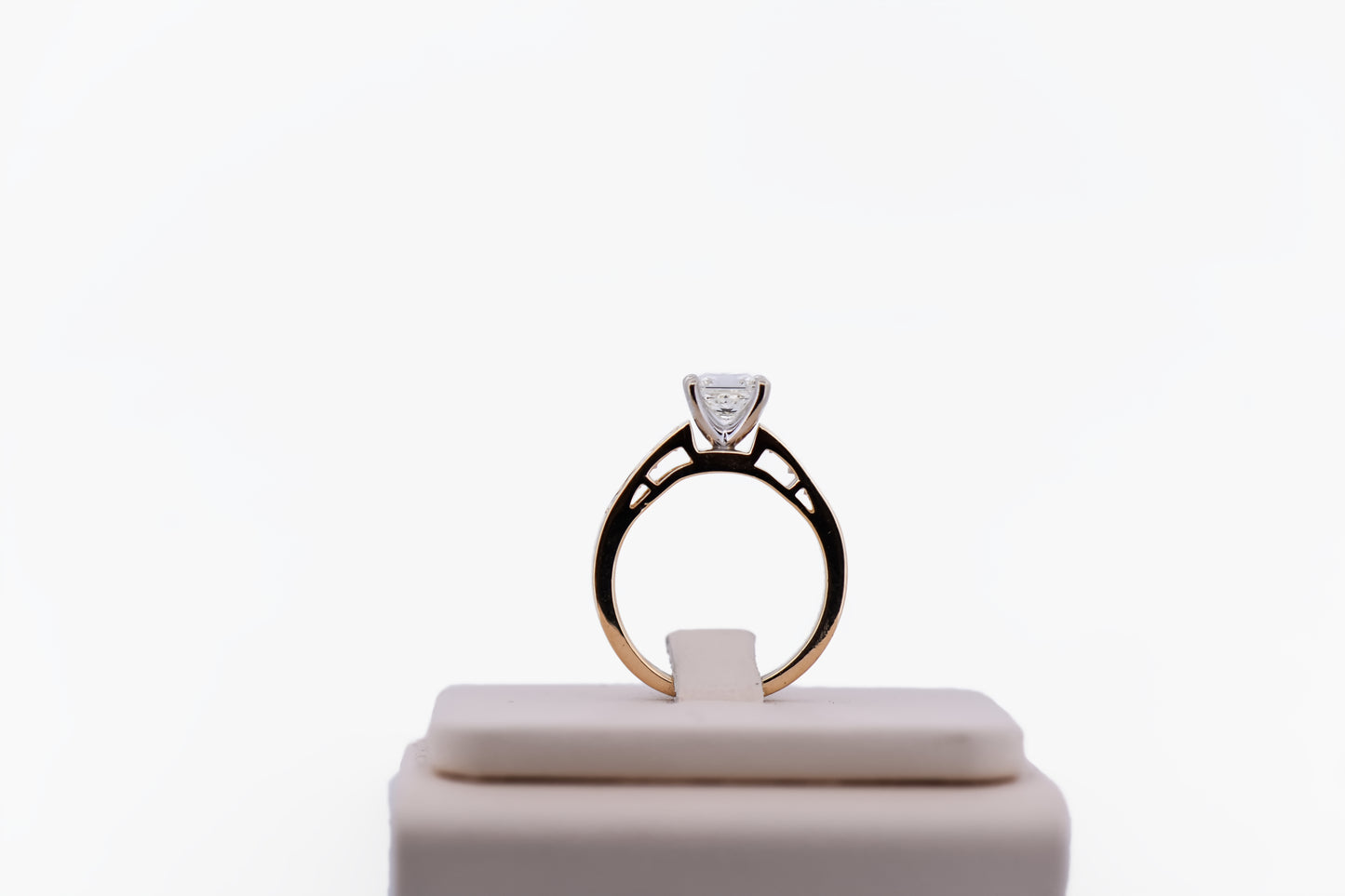 Square Princess Cut Diamond Engagement Ring with Channel Set Accents