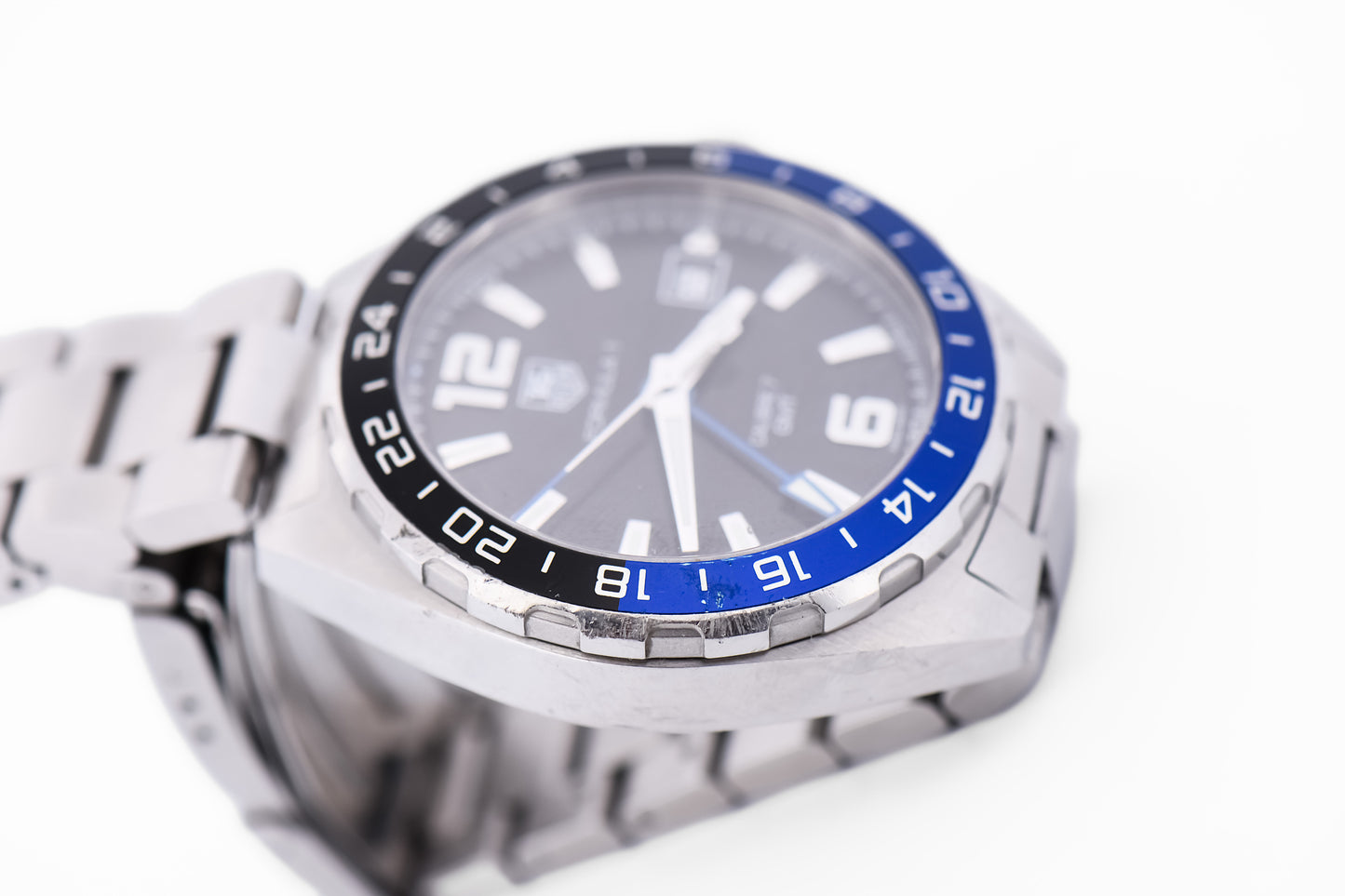 TAG Heuer Formula 1 Calibre 7 GMT Automatic Watch "Batman" Blue & Black Bezel